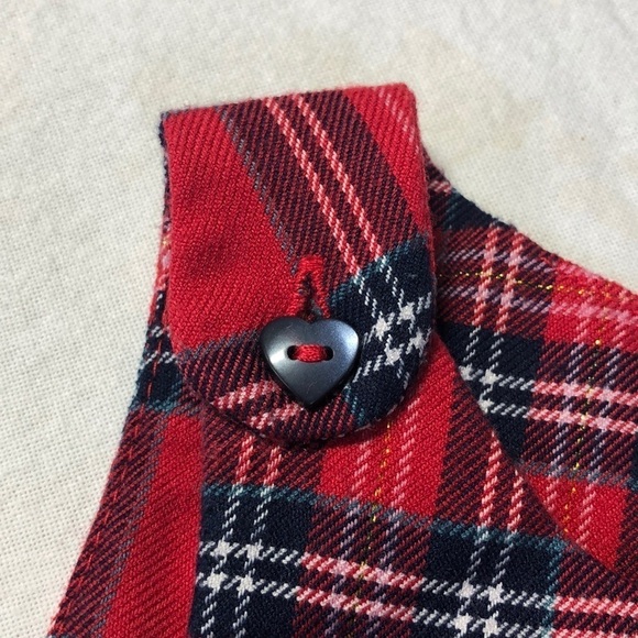 H&M Plaid Sleeveless Dress Red Blue White Gold Size 18-24 months - Picture 4 of 7